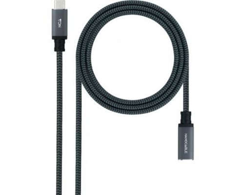 CABLE USB-C 3.2 Gen2x2 20Gbp 100W/5A, MALLADO USB-C/M-H 0.5 M NEGRO NANOCABLE