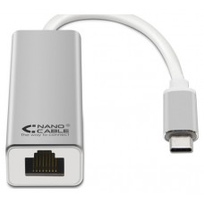 CONVERSOR USB-C A ETHERNET 10/100/1000 Mbps 15 CM PLATA NANOCABLE-AA2 CONVERSOR USB-C A ETHERNET 10/100/1000 Mbps 15 CM PLATA NANOCABLE