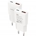 CARGADOR PARED 1XUSB-C PD 1xUSB-A/QC 20W BLANCO NANOCABLE