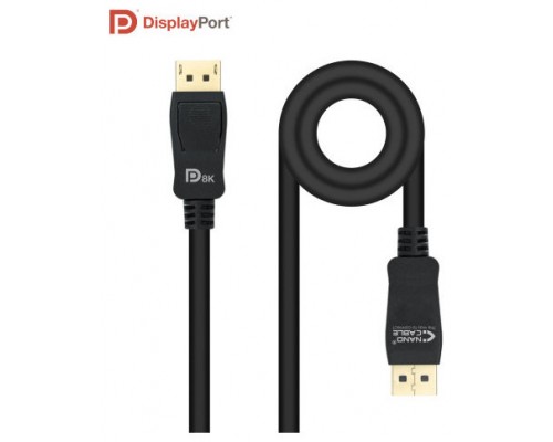 CABLE DISPLAYPORT VESA 1.4 DP/M-DP/M NEGRO 0.5 M NANOCABLE