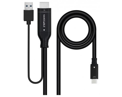 CONVERSOR HDMI A USB-C 1.8 M NEGRO NANOCABLE-AA5 CONVERSOR HDMI A USB-C 1.8 M NEGRO NANOCABLE