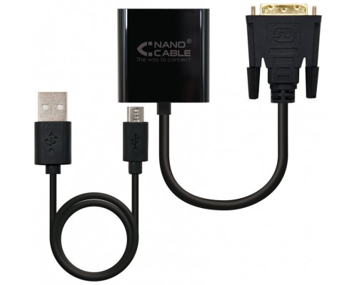 CONVERSOR DVI 24+1/M A VGA HDB15/H NEGRO 10 CM NANOCABLE