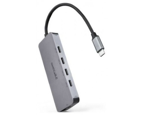 HUB USB-C 4 PUERTOS USB-C + USB-C PD 10 CM NANOCABLE