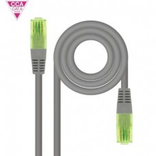 CABLE DE RED LATIGUILLO UTP CCA CAT6 AWG26 0.25 M GRIS NANOCABLE