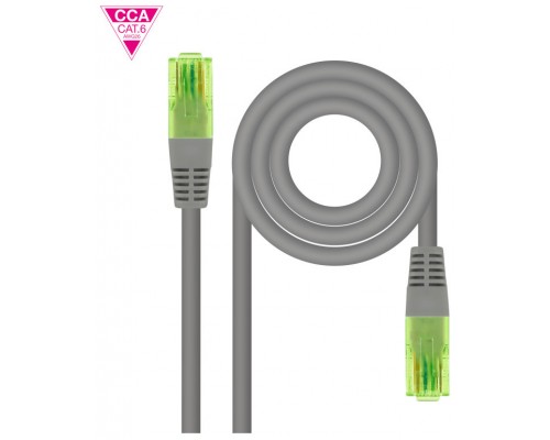 CABLE DE RED LATIGUILLO UTP CCA CAT6 AWG26 0.3 M GRIS NANOCABLE
