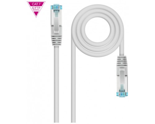CABLE DE RED LATIGUILLO 600MHZ LSZH SFTP PIMF CAT7 AWG26 0.50 M BLANCO NANOCABLE