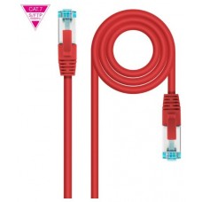 CABLE DE RED LATIGUILLO 600MHZ LSZH SFTP PIMF CAT7 AWG26 1 M ROJO NANOCABLE