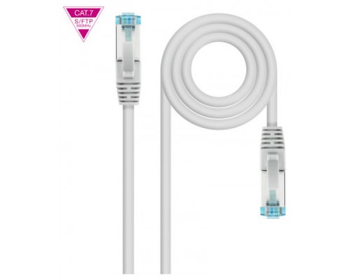 CABLE DE RED LATIGUILLO 600MHZ LSZH SFTP PIMF CAT7 AWG26 1 M GRIS NANOCABLE
