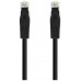 CABLE DE RED LATIGUILLO RJ45 UTP CAT6A AWG24 LSZH 0.25 M NEGRO NANOCABLE