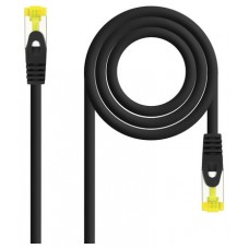 CABLE DE RED LATIGUILLO RJ45 SFTP CAT6A AWG26 0.5 M NEGRO NANOCABLE