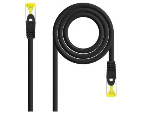CABLE DE RED LATIGUILLO RJ45 SFTP CAT6A AWG26 0.5 M NEGRO NANOCABLE