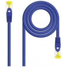 CABLE DE RED LATIGUILLO RJ45 SFTP CAT6A AWG26 0.25 M AZUL NANOCABLE