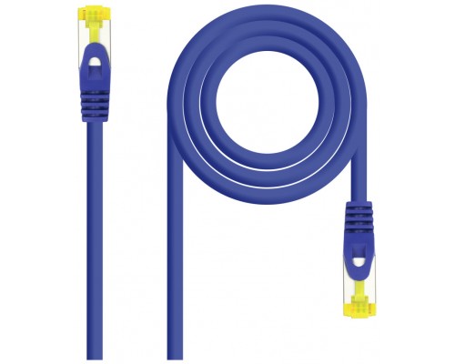 CABLE DE RED LATIGUILLO RJ45 SFTP CAT6A AWG26 0.25 M AZUL NANOCABLE