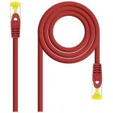 CABLE DE RED LATIGUILLO RJ45 SFTP CAT6A AWG26 0.25 M ROJO NANOCABLE
