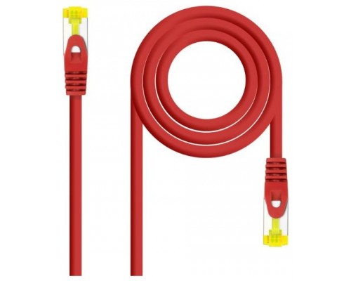 CABLE DE RED LATIGUILLO RJ45 SFTP CAT6A AWG26 0.30 M ROJO NANOCABLE