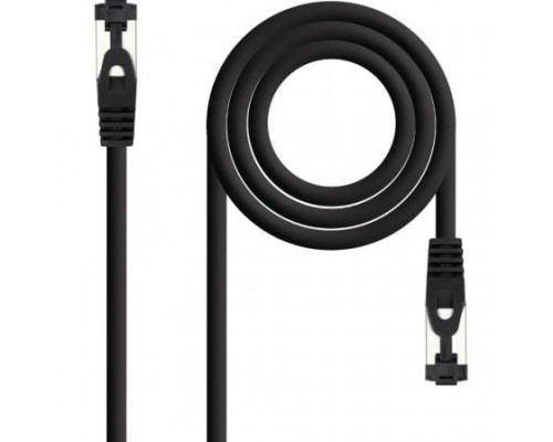 CABLE DE RED LATIGUILLO SSTP CAT8.1 AWG26 0.5 M NEGRO NANOCABLE