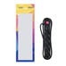 REGLETA PROTECTORA 6 TOMAS CON INTERRUPTOR NEGRO NANOCABLE