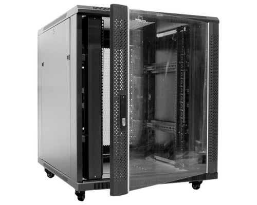 ARMARIO DE SUELO RACK 19"" 18U 800x800 PUERTA DE CRISTAL