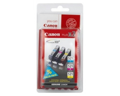 MULTIPACK 3 CARTUCHOS CANON TINTA CLI-521 C/M/Y
