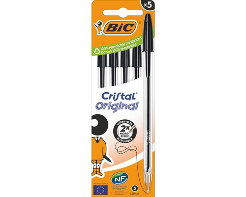 BOLIGRAFO TINTA BIC NEGRO CAJA 5U