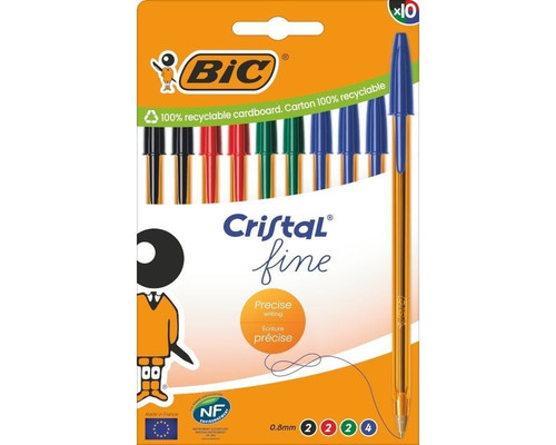 BOLIGRAFO TINTA BIC FINE SURTIDO 10U