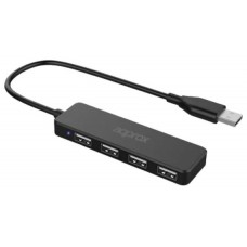 HUB 4 PUERTOS USB 2.0 NEGRO APPROX