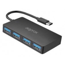 HUB 4 PUERTOS USB 3.0 A TYPE-C NEGRO APPROX