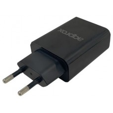 CARGADOR USB DE VIAJE/PARED DUAL 2.4A NEGRO APPROX-AA1 CARGADOR USB DE VIAJE/PARED DUAL 2.4A NEGRO APPROX