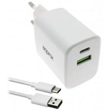 CARGADOR USB DE VIAJE/PARED 1xUSB/USB-C + CABLE USB-A A USB-C 35W BLANCO APPROX-AA2 CARGADOR USB DE VIAJE/PARED 1xUSB/USB-C + CABLE USB-A A USB-C 35W BLANCO APPROX