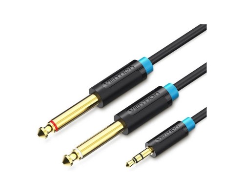 CABLE AUDIO ESTEREO JACK 3.5/M 2xJACK 6.5/M 1.5 M NEGRO VENTION