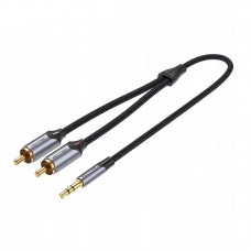 CABLE AUDIO ESTEREO JACK 3.5/M 2xRCA/M 2 M GRIS VENTION