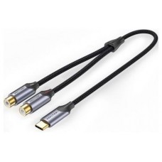 CONVERSOR USB-C/M A 2x RCA/H 0.5 GRIS VENTION-AA1 CONVERSOR USB-C/M A 2x RCA/H 0.5 GRIS VENTION
