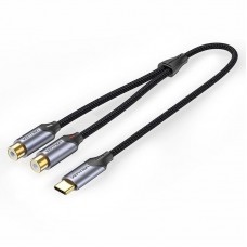 CONVERSOR USB-C/M A 2x RCA/H 1.5 GRIS VENTION