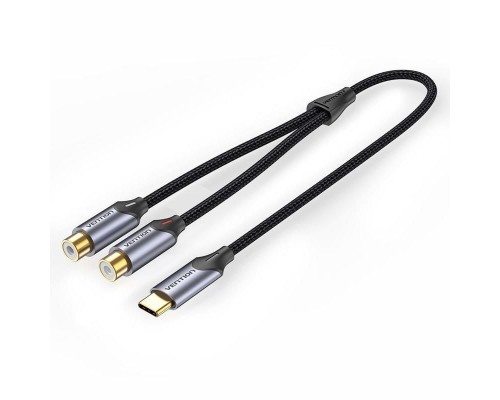 CONVERSOR USB-C/M A 2x RCA/H 1.5 GRIS VENTION-AA1 CONVERSOR USB-C/M A 2x RCA/H 1.5 GRIS VENTION