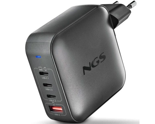 CARGADOR PARED GaN 3xUSB-C + USB-A 165W NEGRO NGS