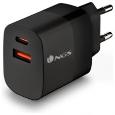 CARGADOR PARED GaN2 USB-C + USB-A 33W NEGRO NGS
