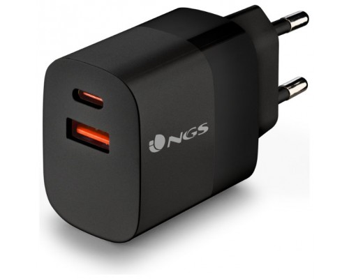 CARGADOR PARED GaN2 USB-C + USB-A 33W NEGRO NGS