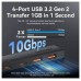 HUB 4 PUERTOS USB 3.2 2xUSB-C 3.2 1xUSB-C 3.0 0.15 M GRIS VENTION