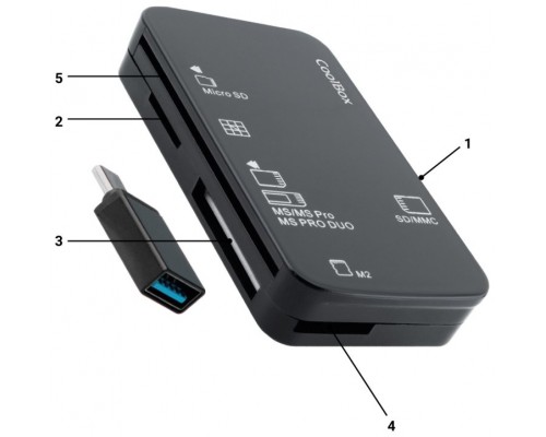 LECTOR TARJETAS EXTERNO + ADAPTADOR COOLBOX-AA2 LECTOR TARJETAS EXTERNO + ADAPTADOR COOLBOX