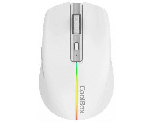 RATON GAMING OPTICO WIRELESS RECARGABLE W01 RGB BLANCO COOLBOX