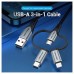 CABLE USB 2.0/M MICRO USB/M-USB-C/M-LIGHTNING-M 1 M GRIS VENTION