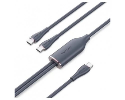 CABLE USB-C/M A 2xUSB-C/M 1.5 M NEGRO VENTION-AA3 CABLE USB-C/M A 2xUSB-C/M 1.5 M NEGRO VENTION