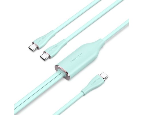CABLE USB-C/M A 2xUSB-C/M 1.5 M VERDE VENTION
