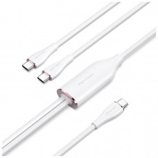 CABLE USB-C/M A 2xUSB-C/M 1.5 M BLANCO VENTION