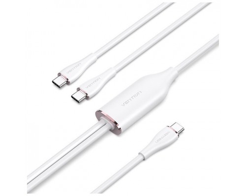 CABLE USB-C/M A 2xUSB-C/M 1.5 M BLANCO VENTION