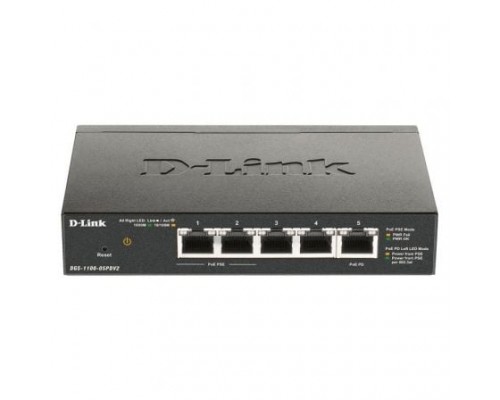 D-LINK SWITCH 5 PUERTOS 10/100/1Gbit PoE EASYSMART