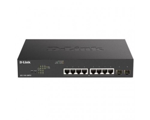 D-LINK SWITCH 8 PUERTOS 10/100/1Gbit PoE+ MAx w/2 SFP EASYSMART