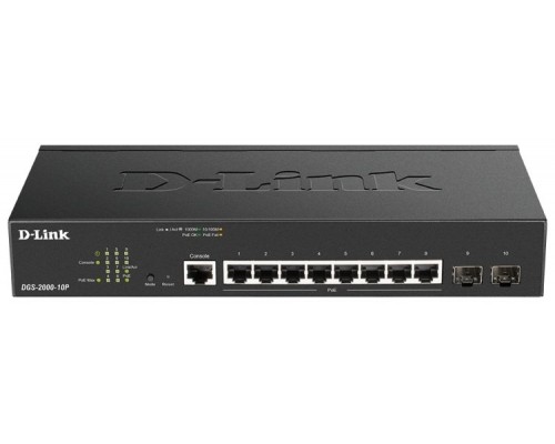D-LINK SWITCH 8 PUERTOS 10/100/1Gbit w/2 SFP PoE