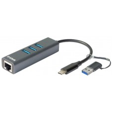D-LINK DOCKING STATION USB-C 4 EN 1 CON ETHERNET/SUMINISTRO ELECTRICO