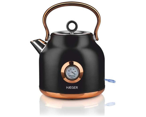HERVIDOR ELECTRICO ART DECO 1.7L 2200W NEGRO INOX HAEGER